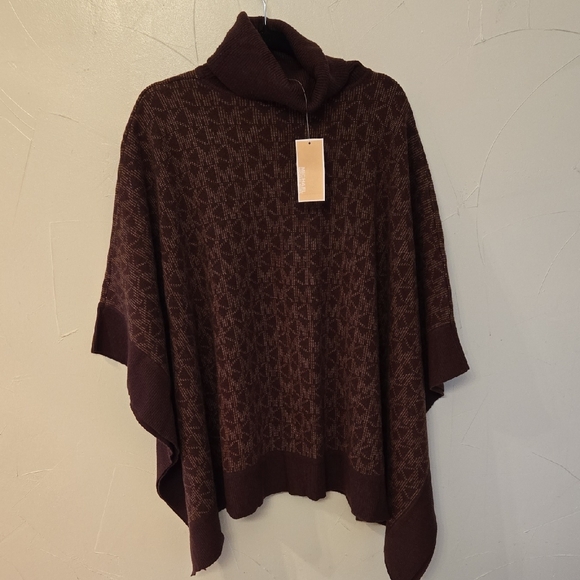 Michael Kors Dark Brown Poncho Sweater - Picture 1 of 3